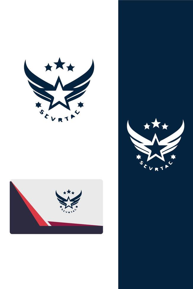 Cosmic Crest Star Wings Logo vector