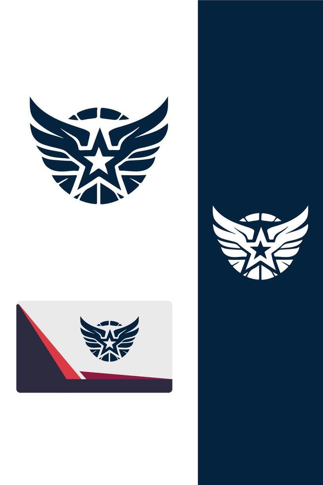 Celestial Soar Star Wings Logo vector