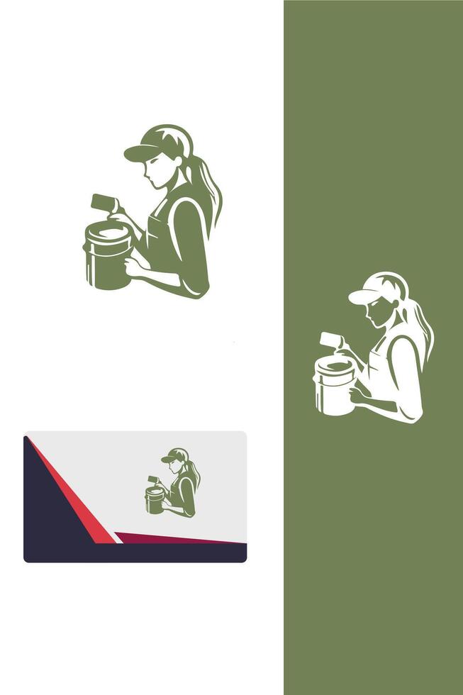 Brush and Bloom painter logo vector