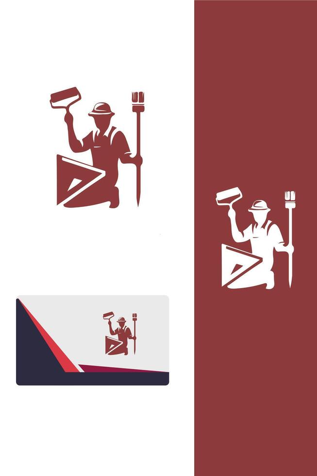 Master stroke Creations painter logo vector