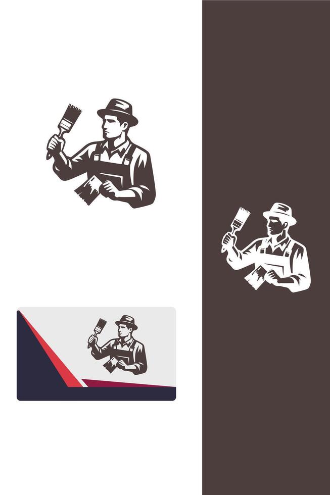 Brushstroke Studio painter logo vector
