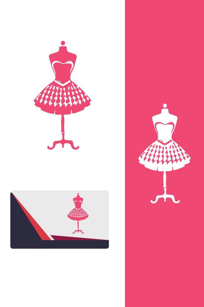 Fancy Fabric dress maker logo vector