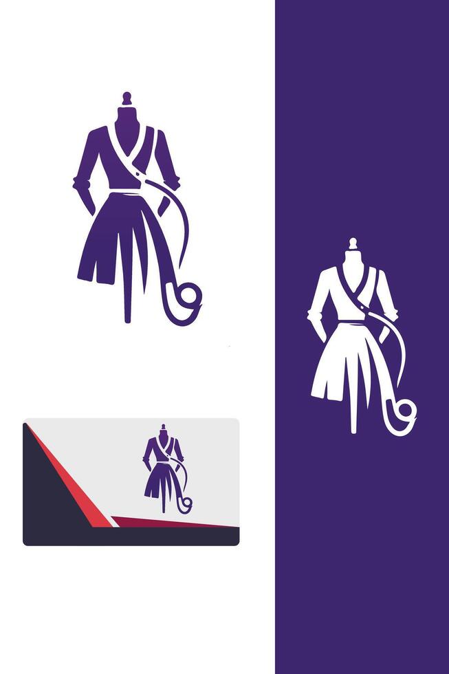 Elegant Threads dress maker logo vector