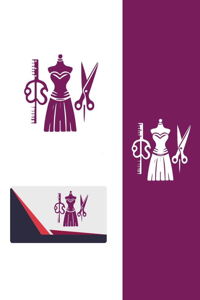 Silk Stitch dress maker logo vector