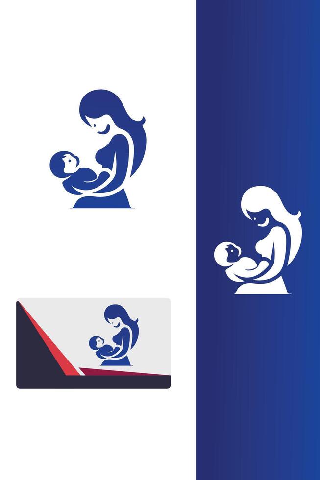 Cuddle Time mom baby logo vector