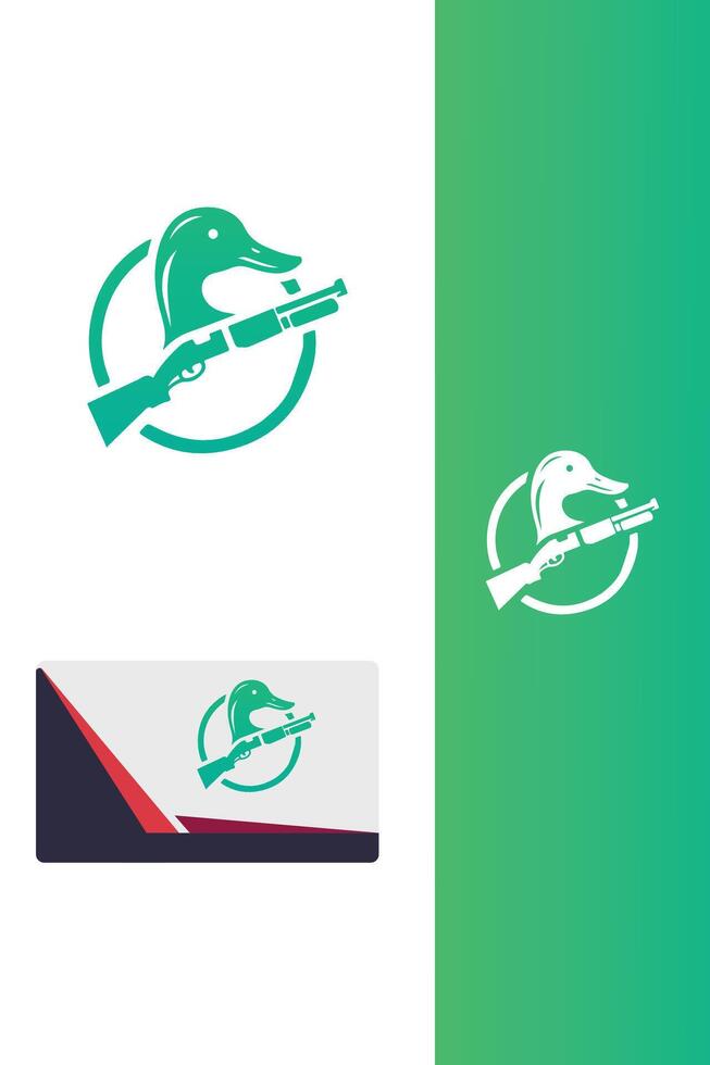Feather Shot duck gun logo vector