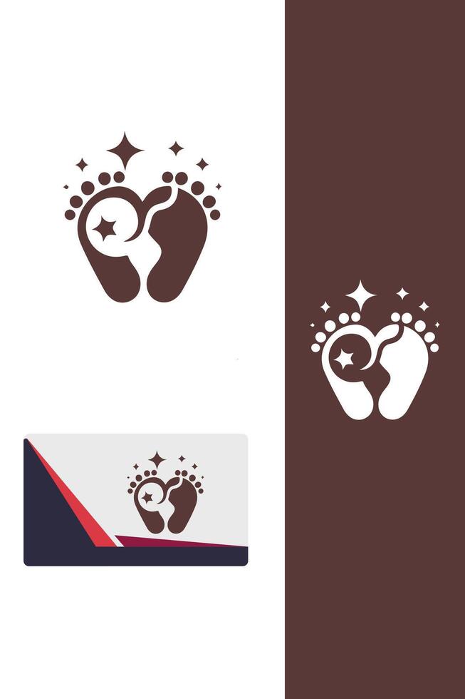 Treads baby feet logo vector
