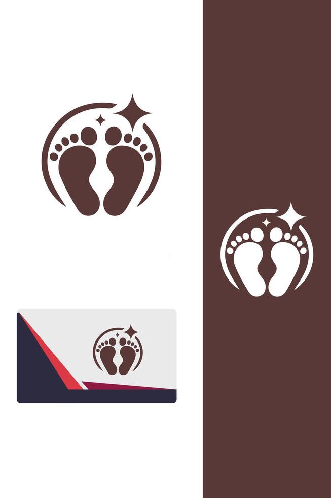Miniature Steps baby feet logo vector