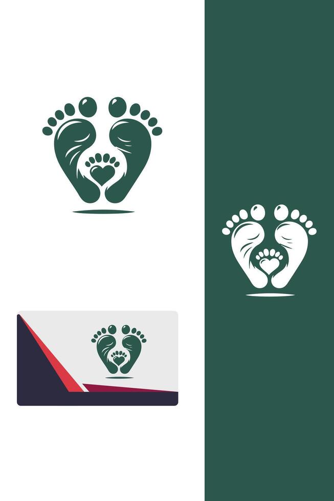 New born prints baby feet logo vector