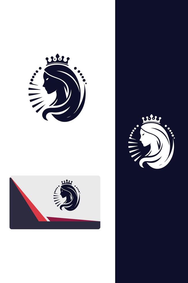 Queen s Conquest chess logo vector