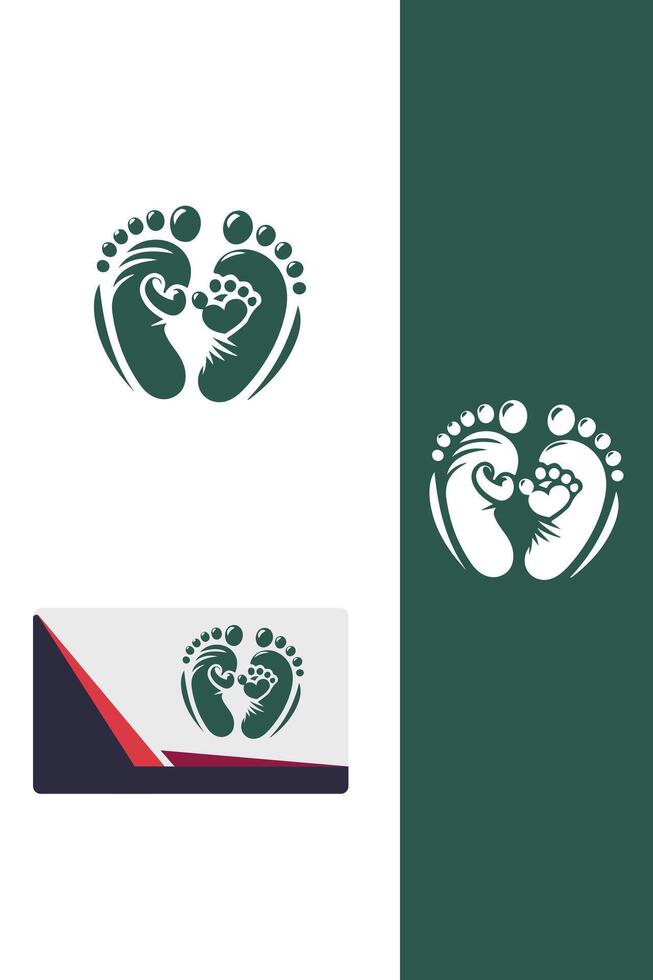Footprints of Love baby logo vector