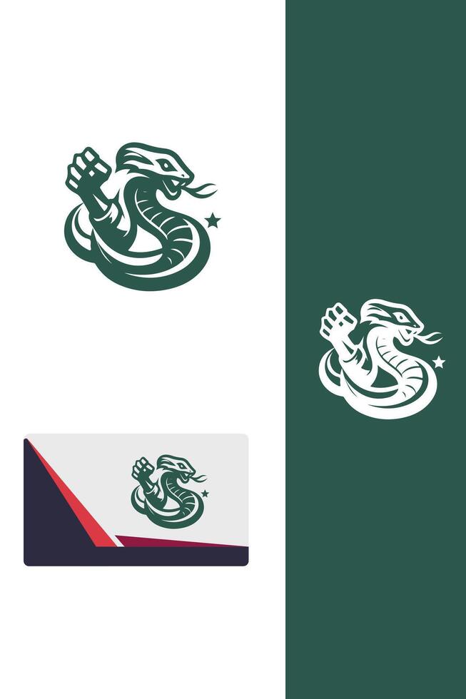 Fang Fury fighting snakes logo vector