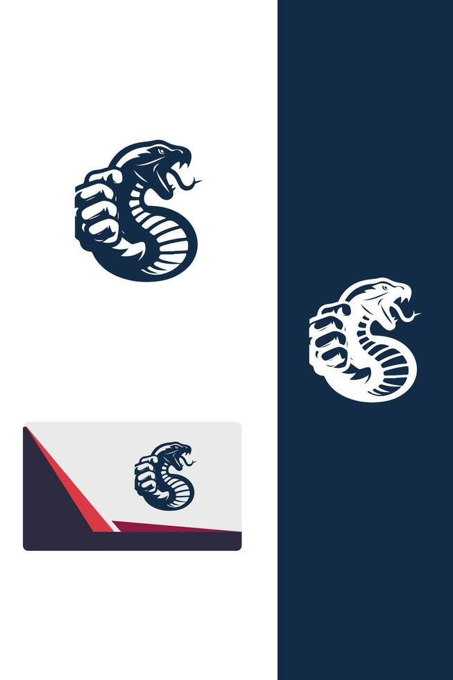The Venomous King fighting snakes logo vector