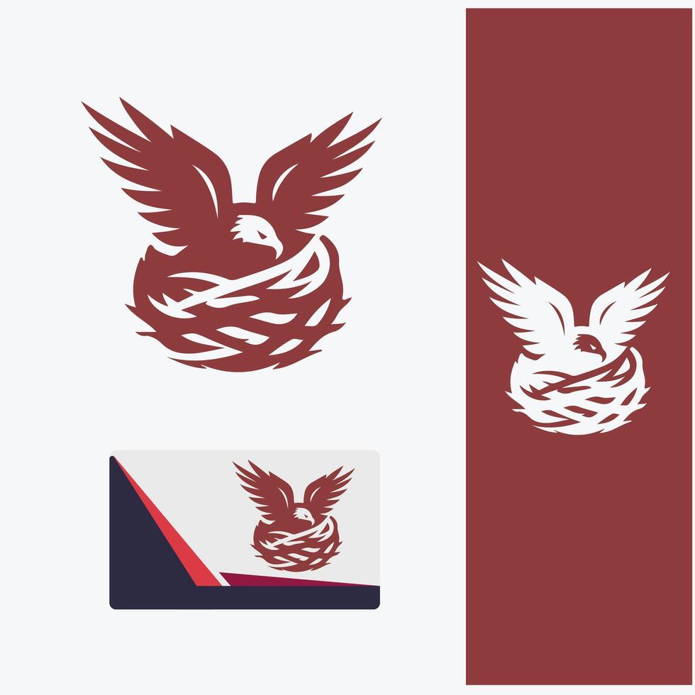 Golden Feather Eagle Nest Logo vector