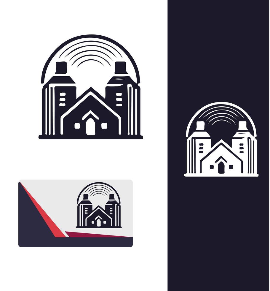 Pure Line Architecture Logo Design vector