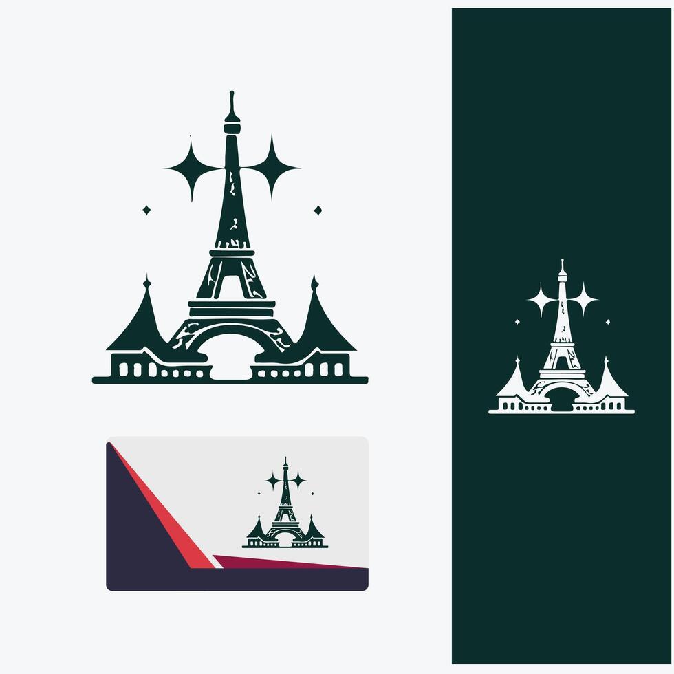 Eiffel tower logo Shine vector