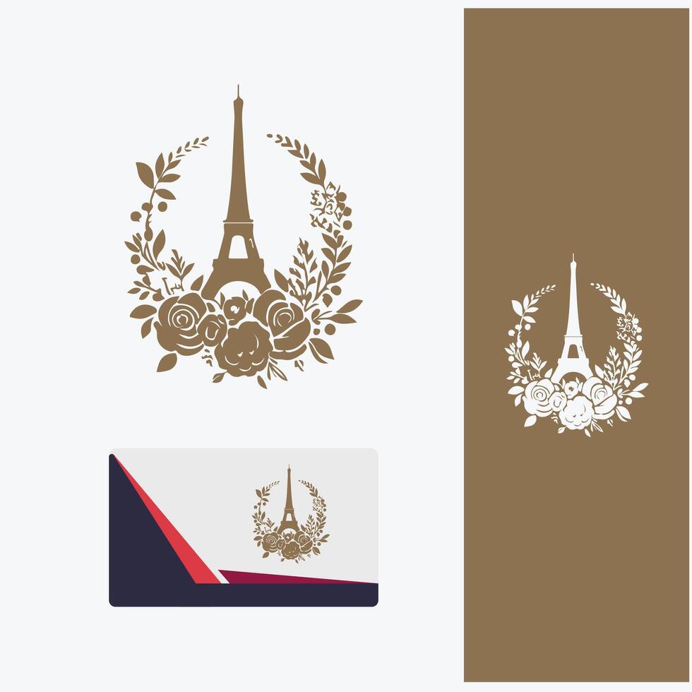 Paris Star Tower eiffel logo vector