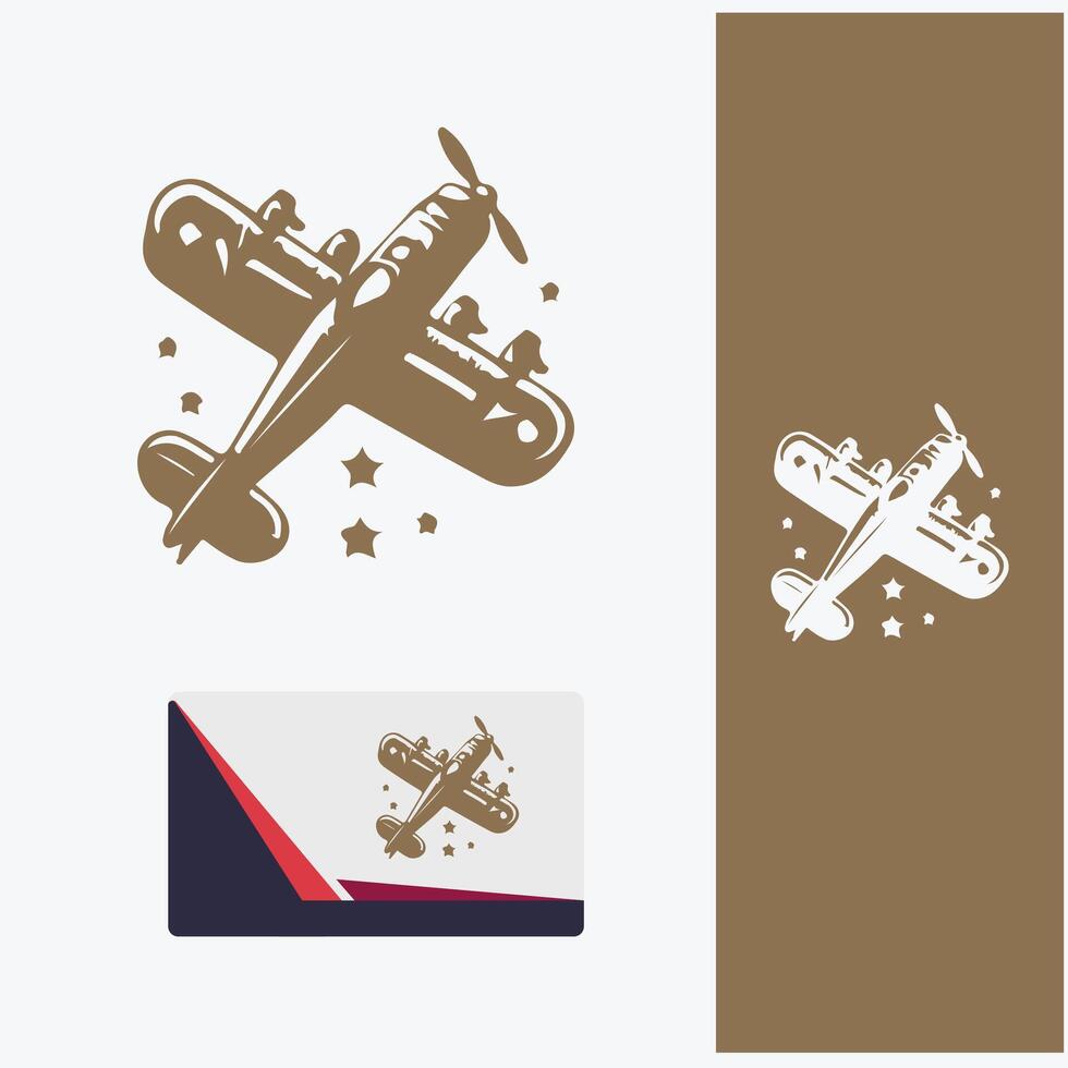 Nostalgic Wings Vintage Plane Logo vector