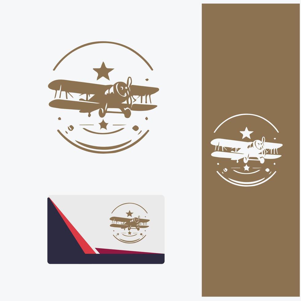 Propellers of the Past Vintage Plane Logo vector