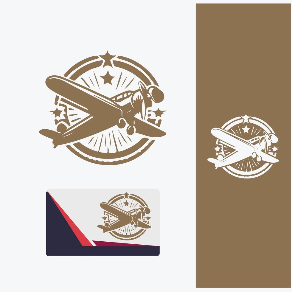 Timeless Airflow Vintage Plane Logo vector
