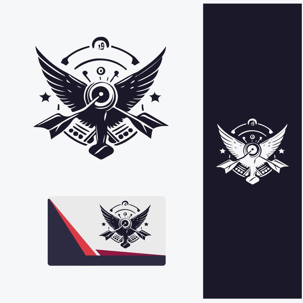 Flight Pioneer Vintage Plane Logo vector