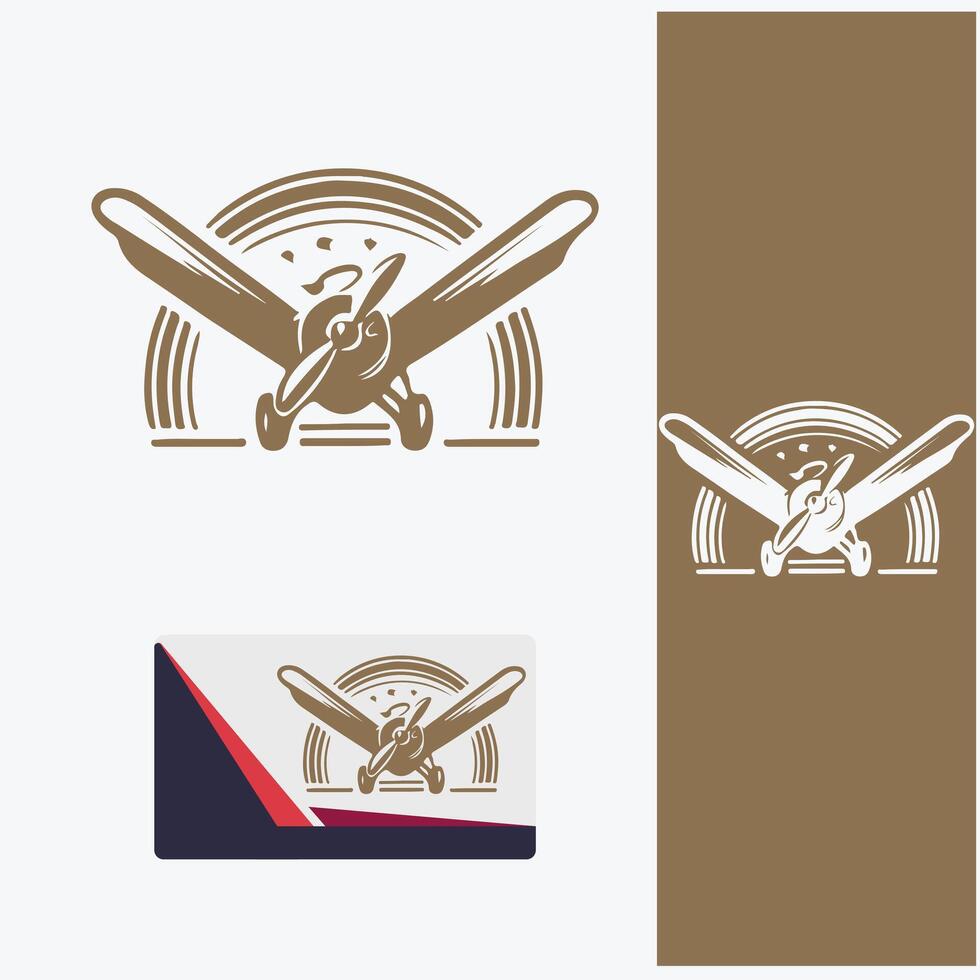 The Golden Avion Vintage Plane Logo vector
