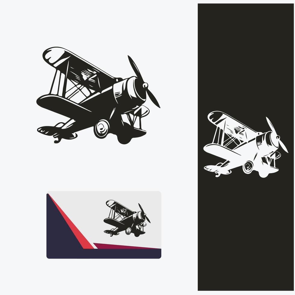 Classic Jet stream Vintage Plane Logo vector