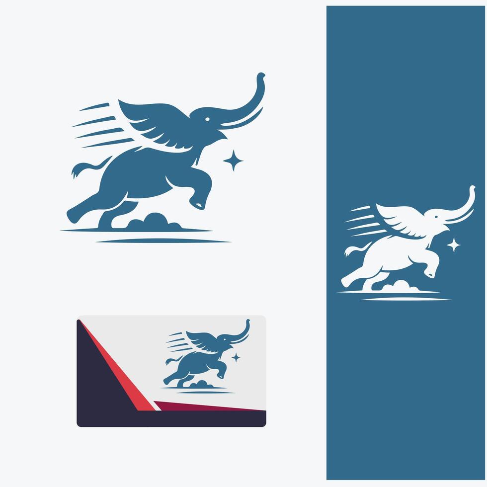 Soar phant Flying Elephant Logo vector