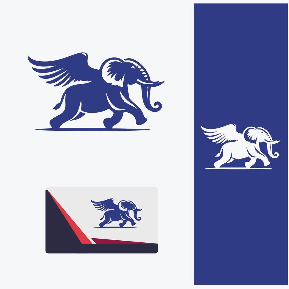 Elephant Air flying logo vector