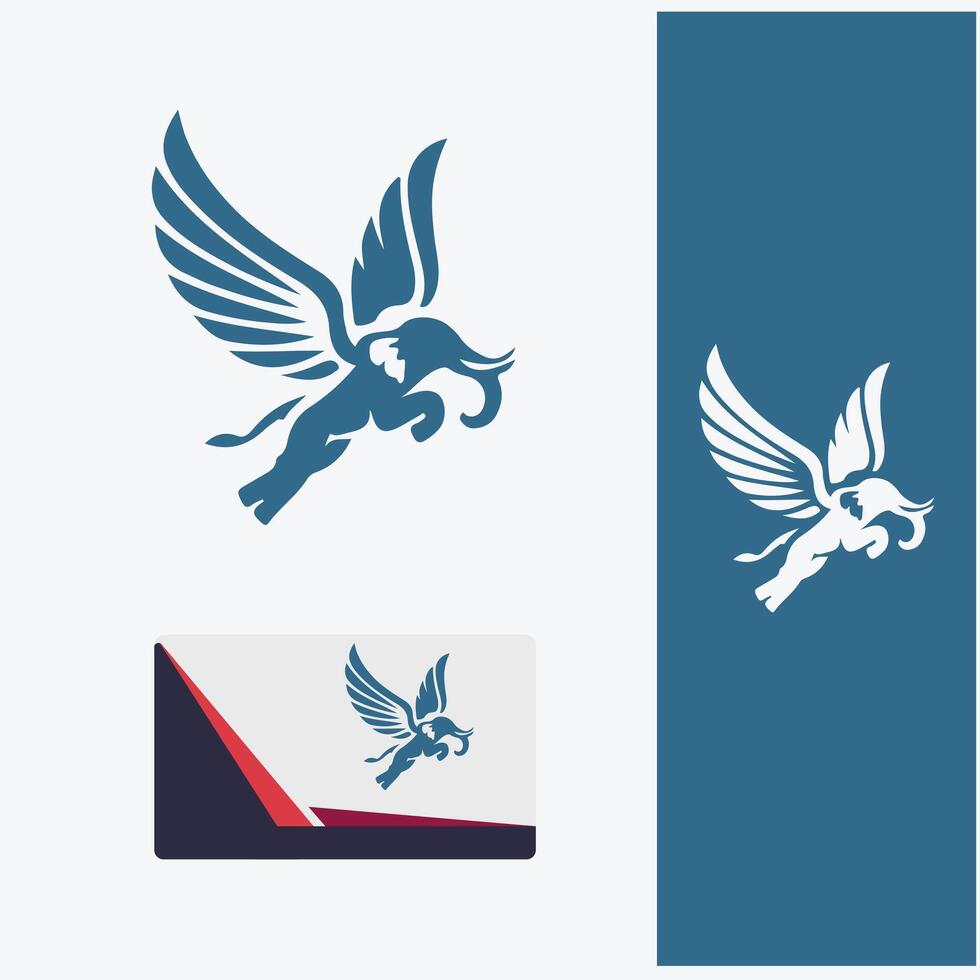 Cloud Trunk flying elephant logo vector