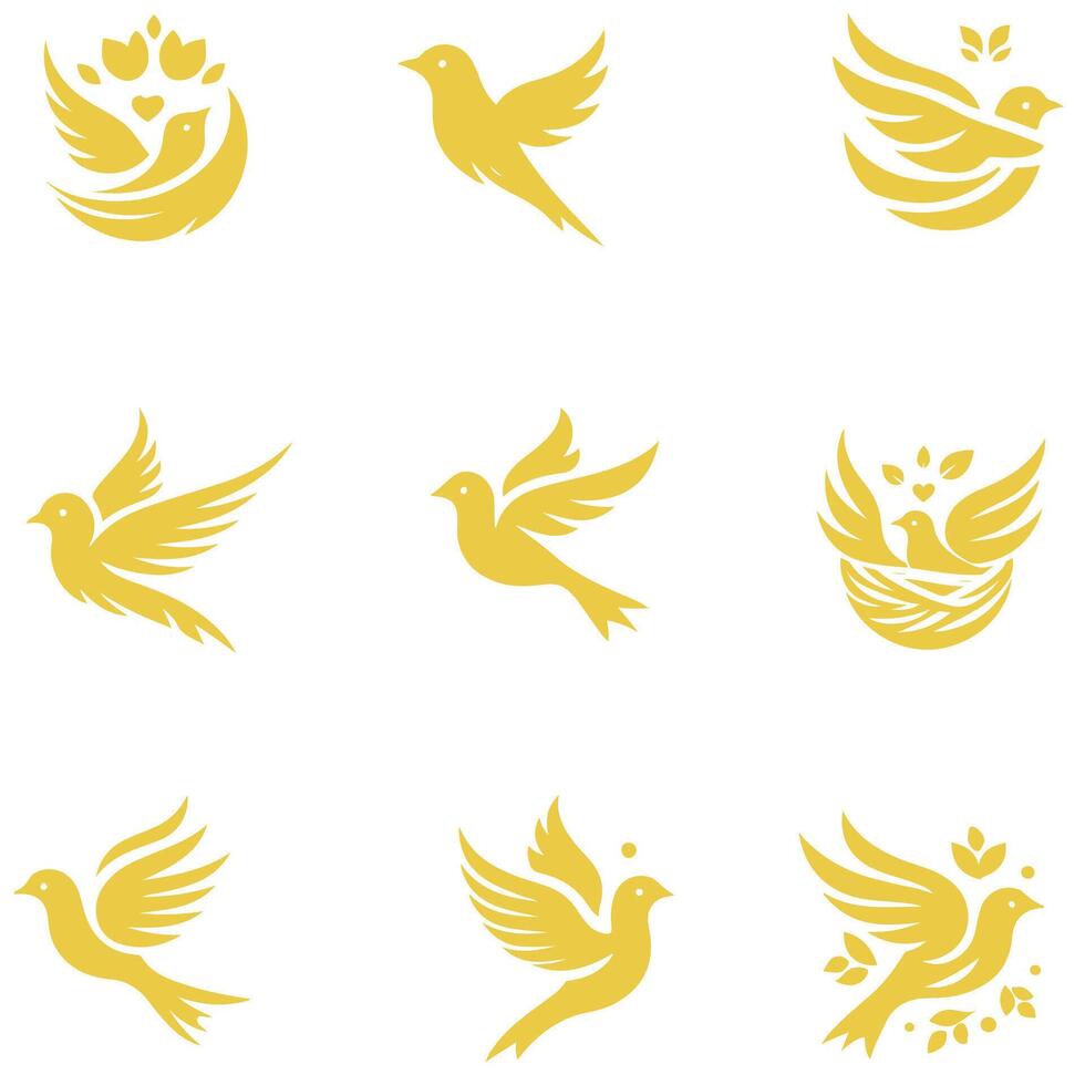 Perch Nest bird collection logo vector