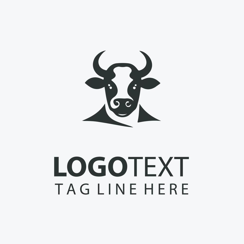 Purely Pastures Cow Logo vector