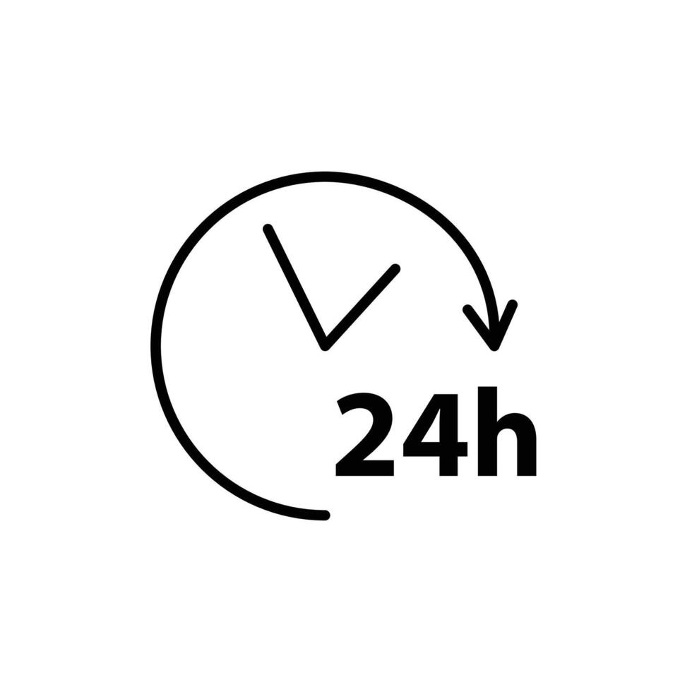 24 Hour time icon vector