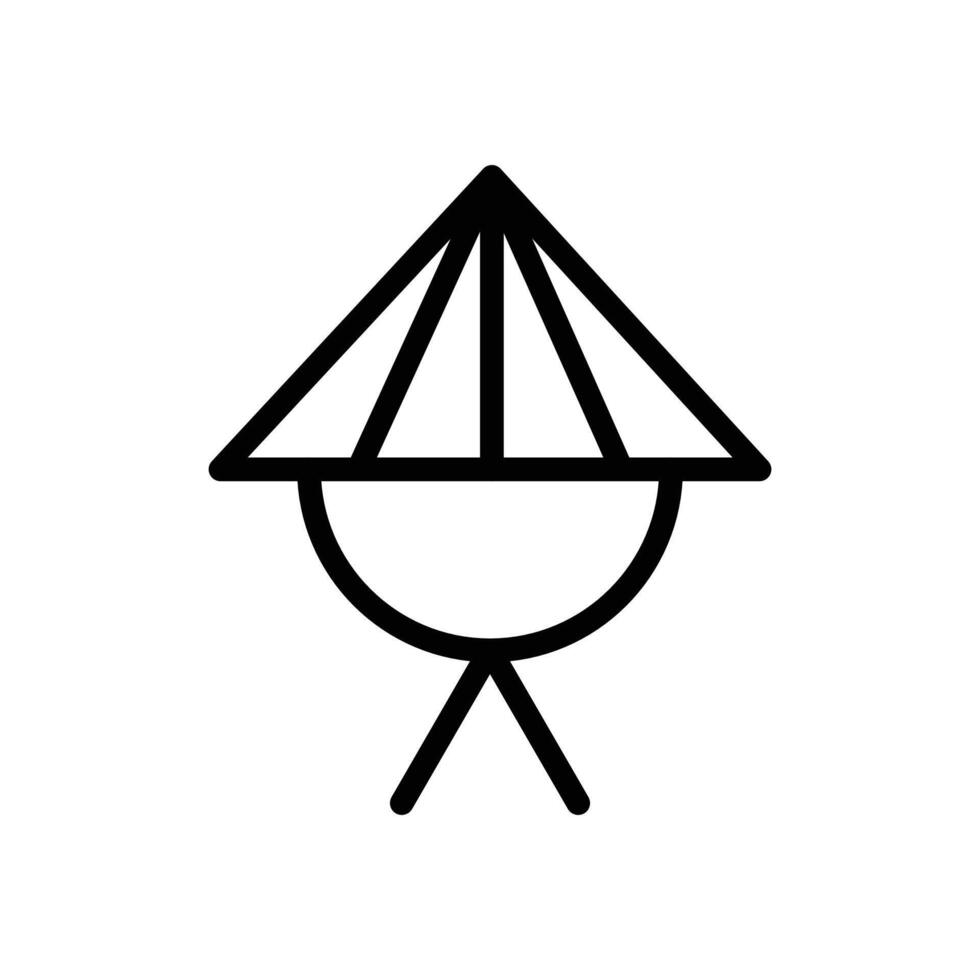 Bamboo hat icon vector