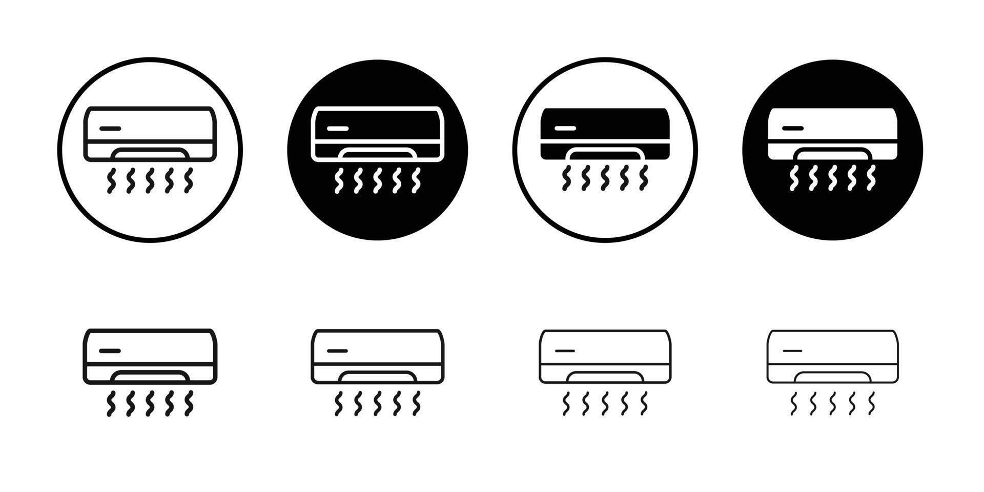 Air Conditioner icon Black and white outline vector