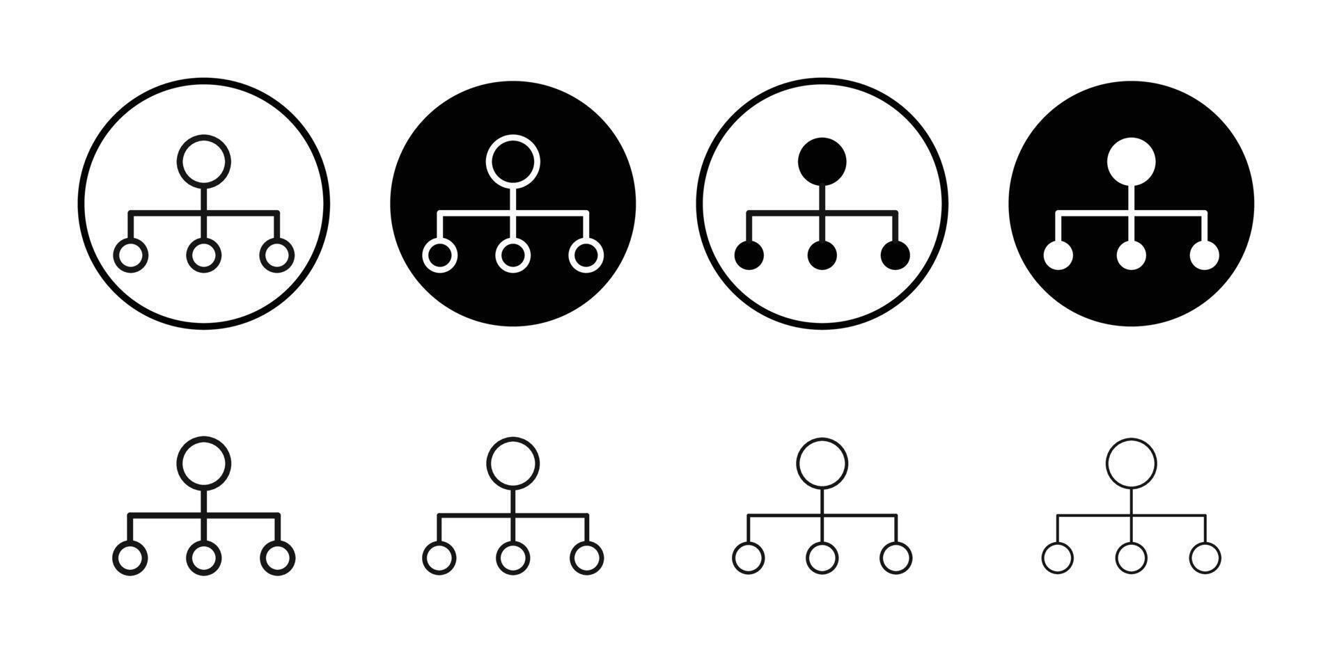 Chart connected icon Black and white outline vector