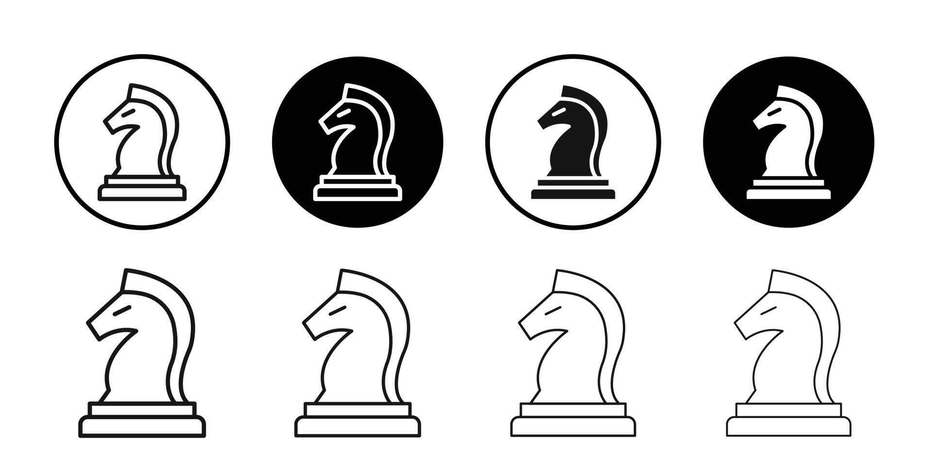 Chess icon Black and white outline vector