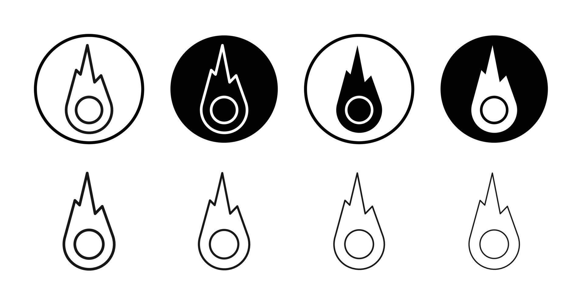 Comet icon Black and white outline vector
