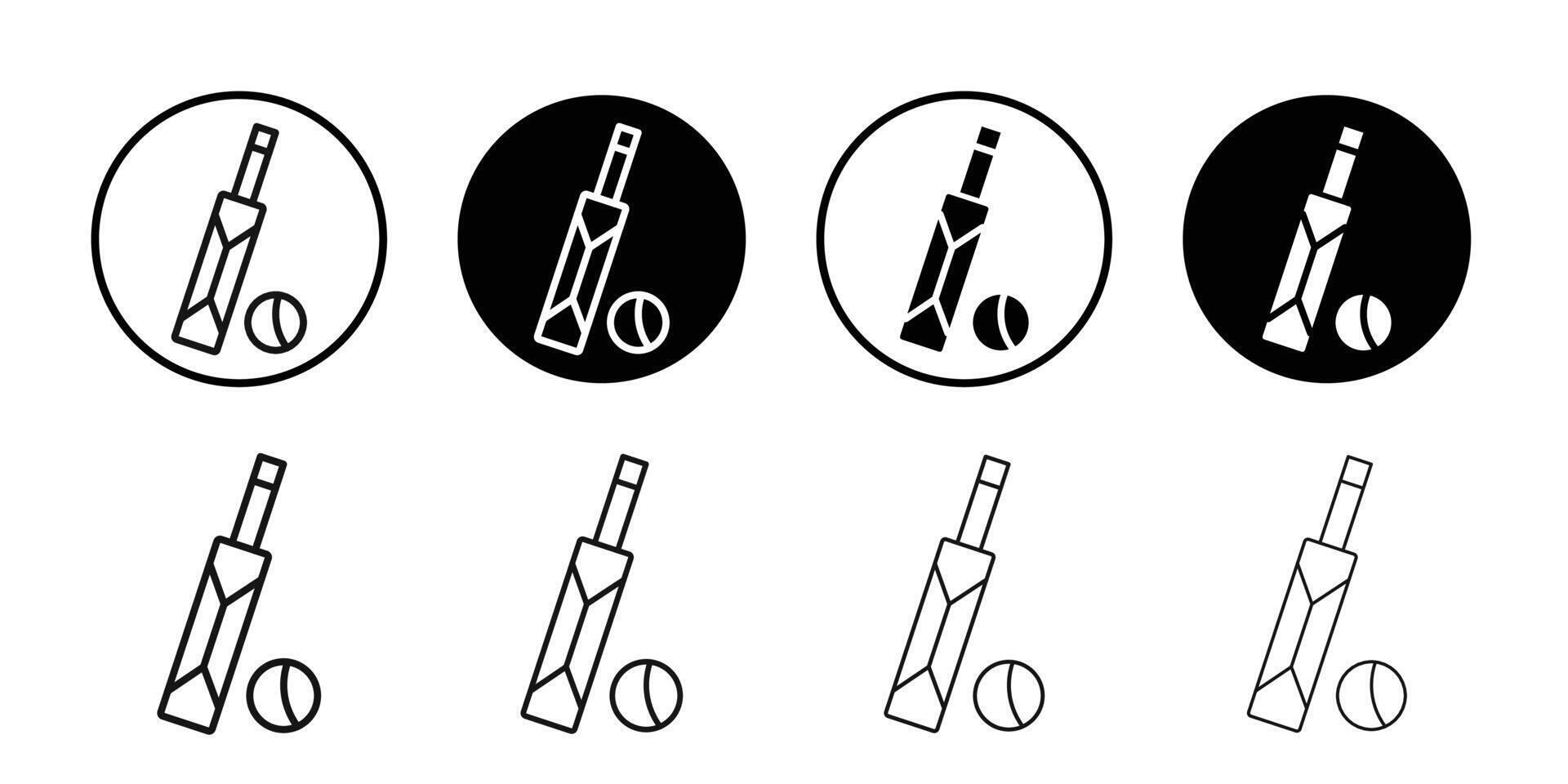 Cricket icon Black and white outline vector