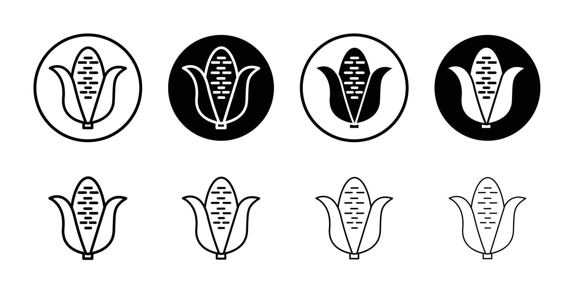 Corn icon Black and white outline vector