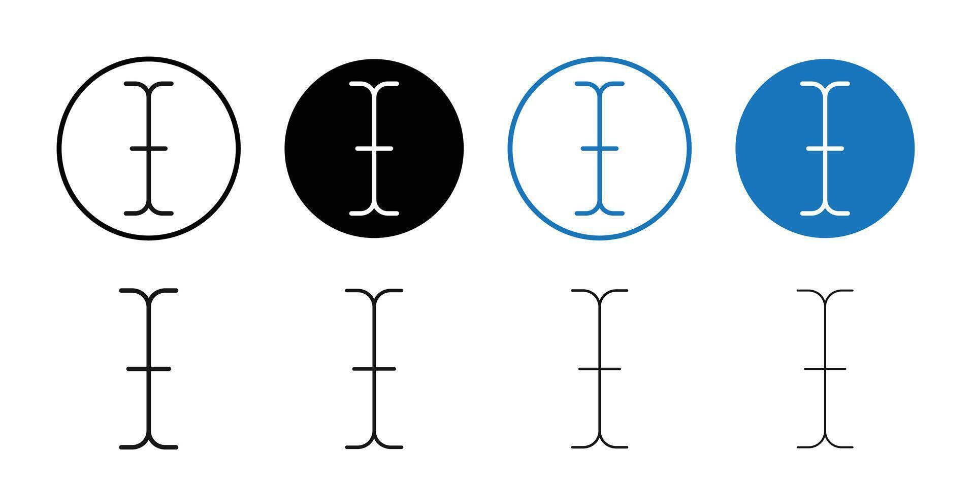 Cursor text icon Black and white outline vector