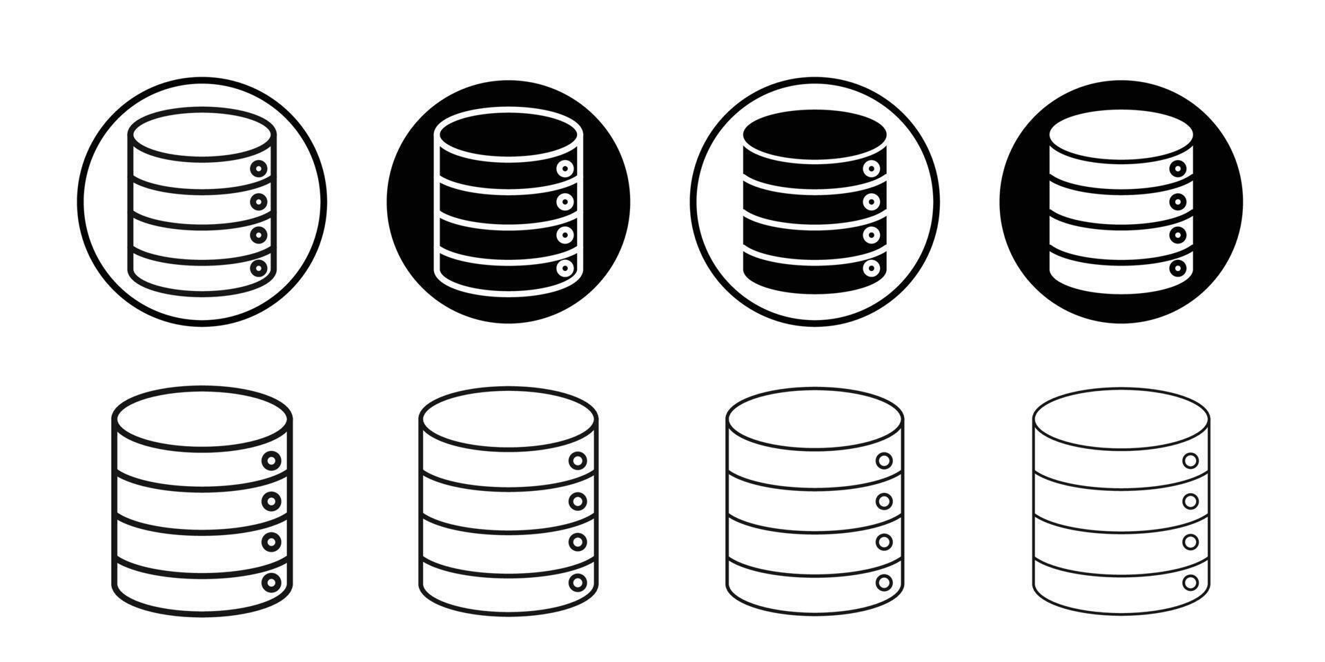 Database icon Black and white outline vector