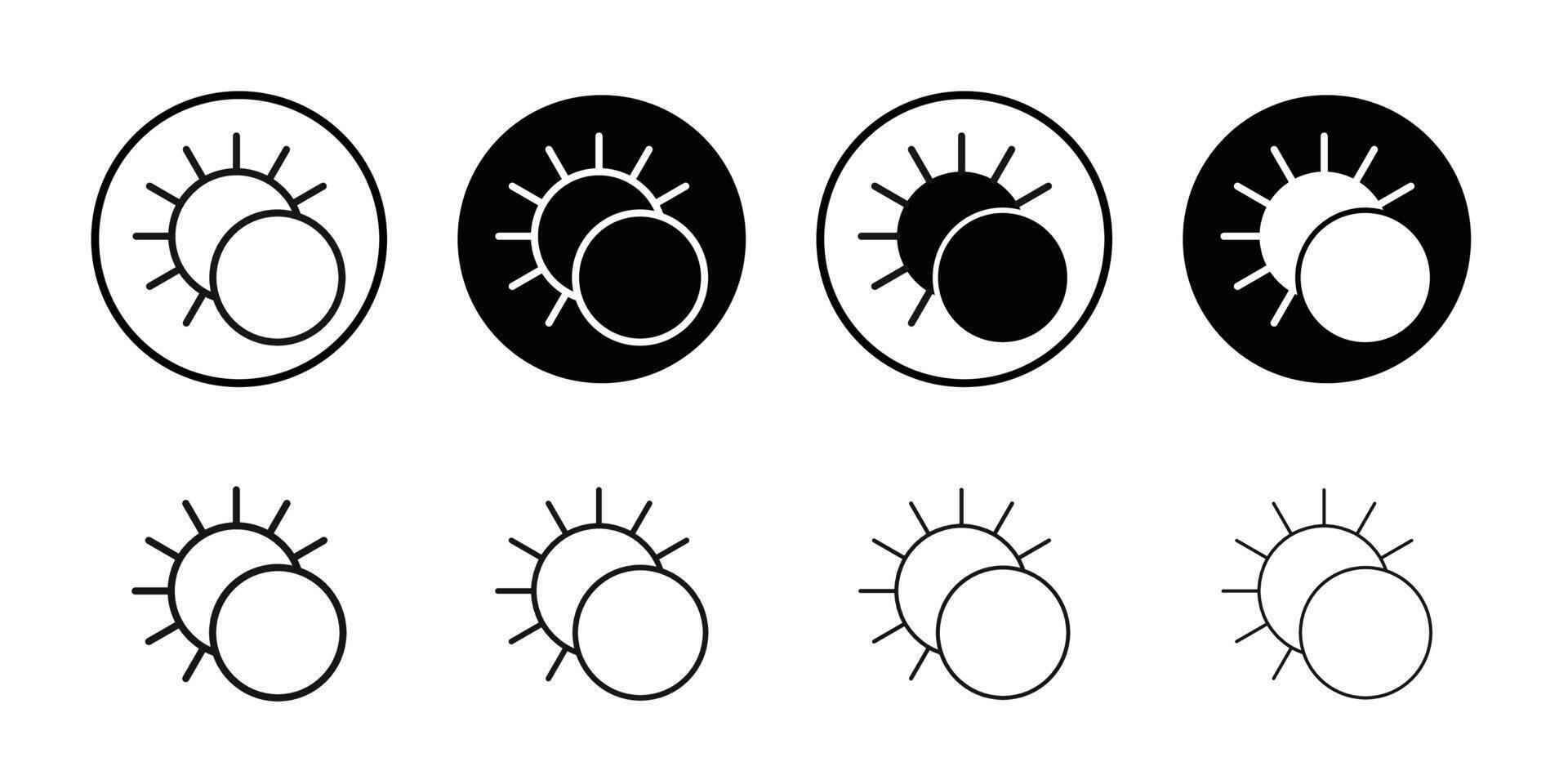 Eclipse icon Black and white outline vector