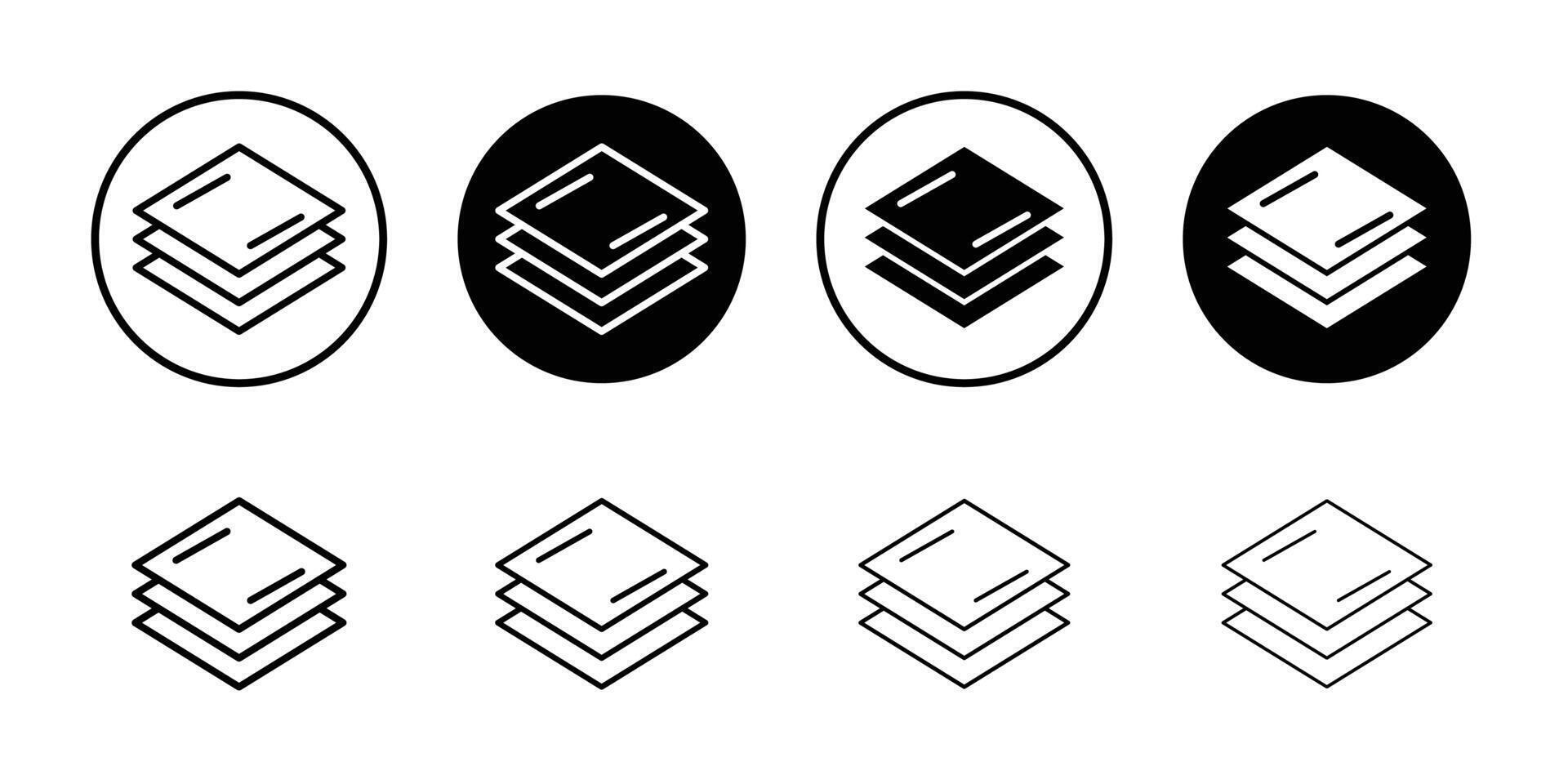 Layers icon Black and white outline vector