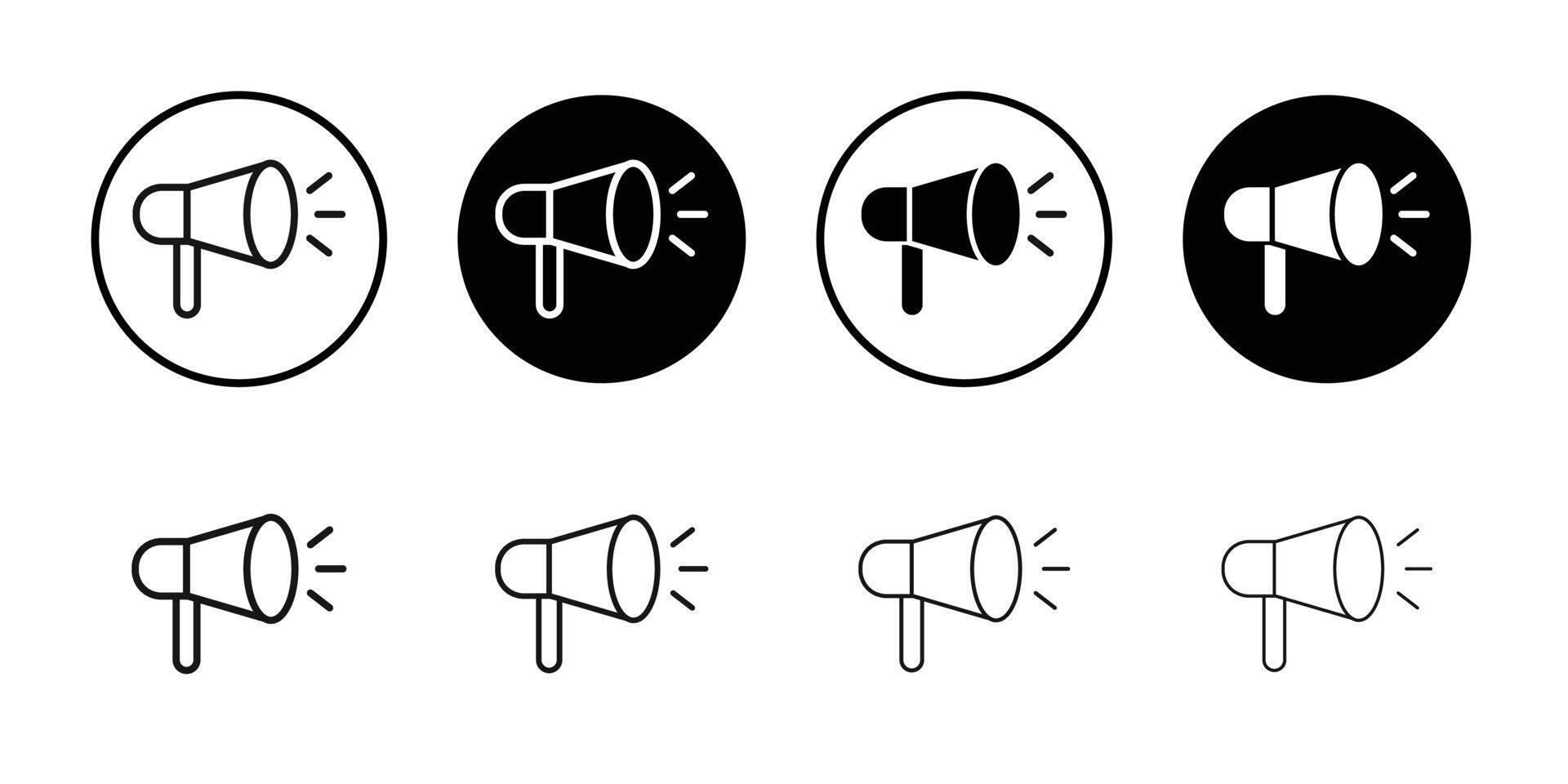 Megaphone icon Black and white outline vector