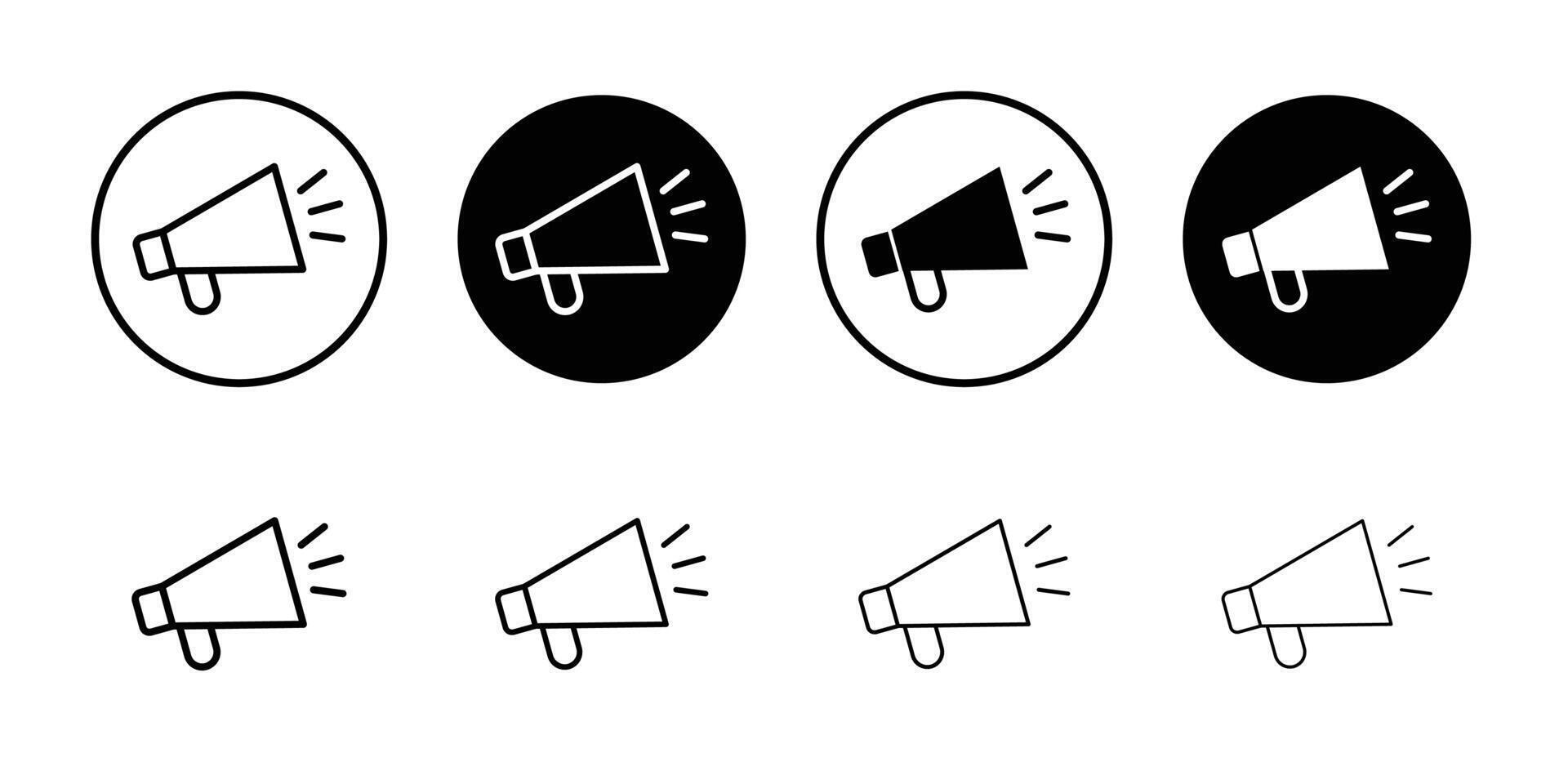 Megaphone icon Black and white outline vector