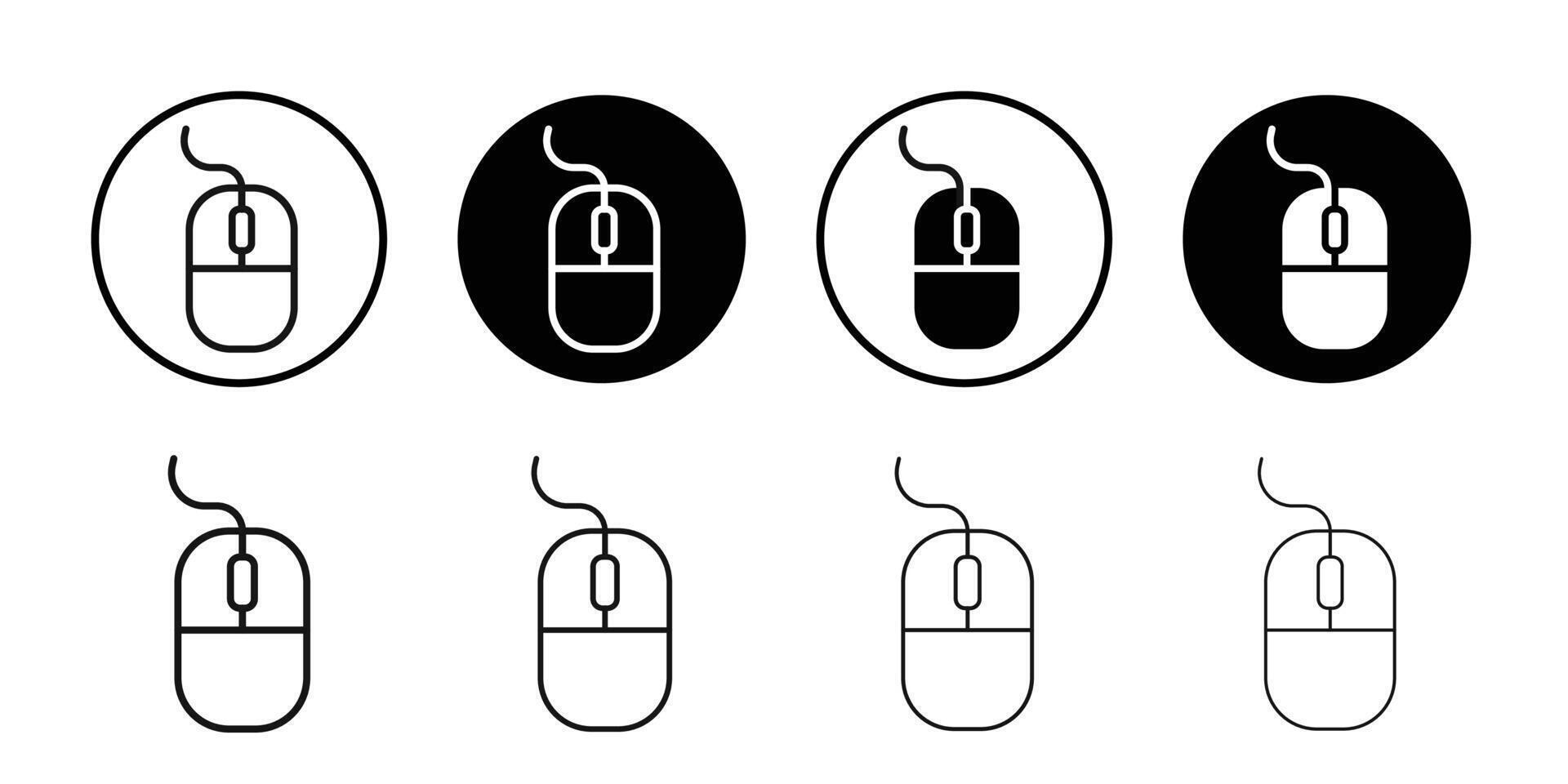 Mouse icon Black and white outline vector