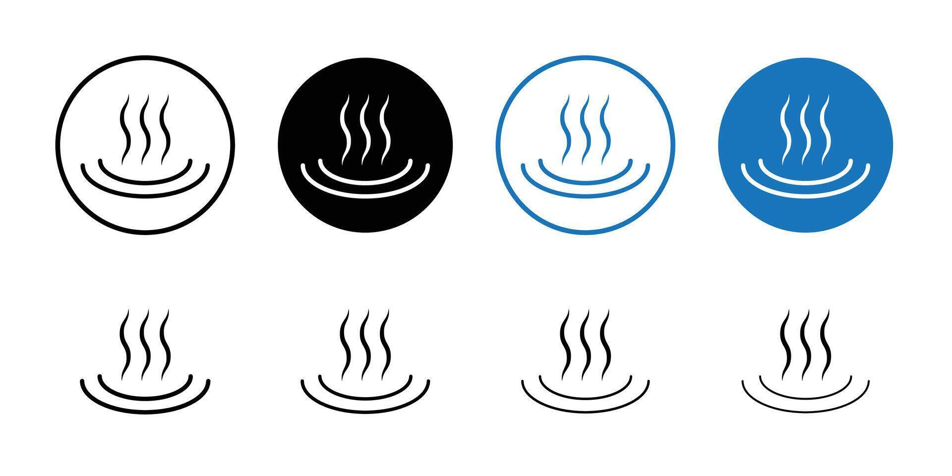 Onsen icon Black and white outline vector