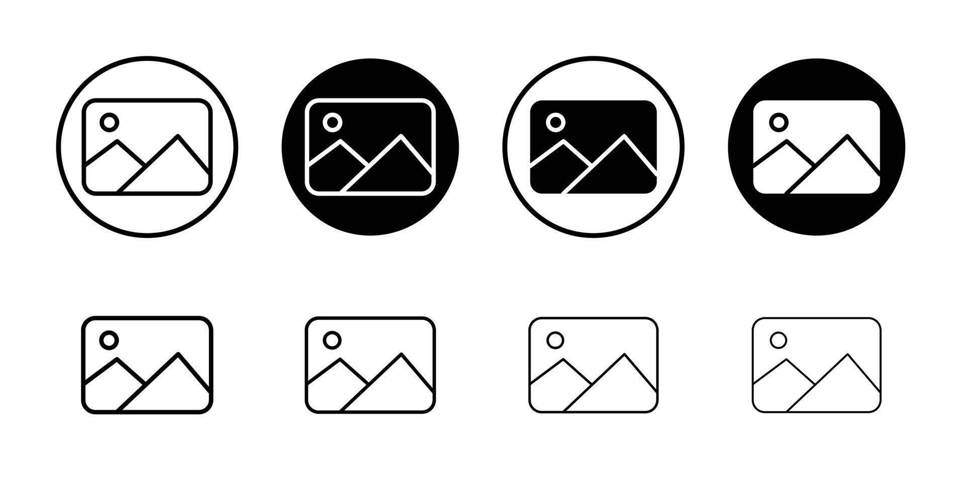 Picture icon Black and white outline vector