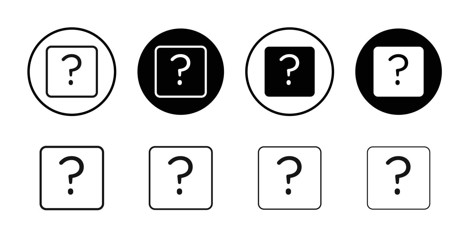 Question icon Black and white outline vector